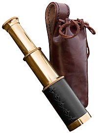 Telescope with leather pouch